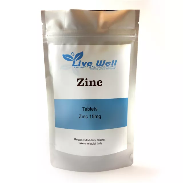 Zinc Citrate 15mg - 120 Tablets 100 % RDA- Essential Mineral  -Vegan- UK Made