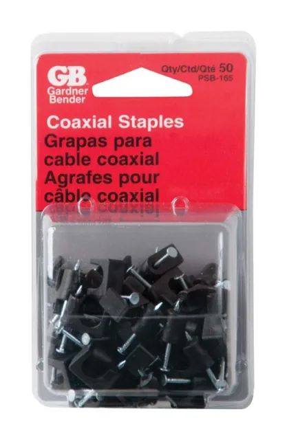 Gardner Bender 1/4 in. W Plastic Insulated Zinc-Plated Coaxial Staple 50 pk