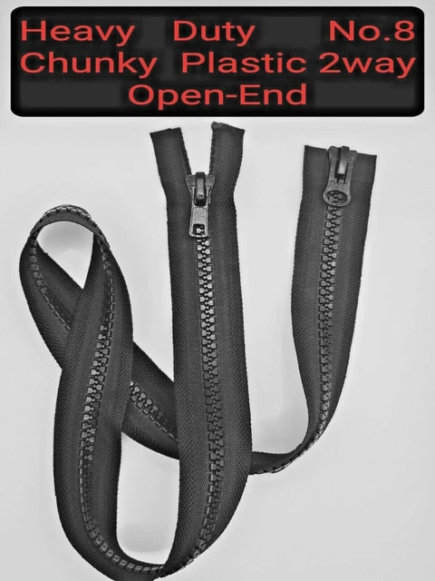 thumbnail interactive-video image 1 of YKK Heavy Duty Open End Zipper - Navy, 22.5 Inch (57cm), Chunky Plastic Teeth, No. 8 1 of 5