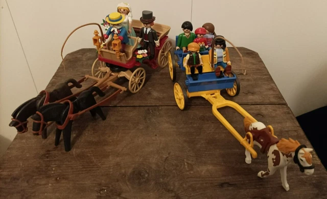 Playmobil Vintage 1900 Calèche Set 5600 De 1989 Avec Personnages Et Animaux Complet