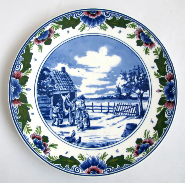 Assiette Murale Regina Delfts Blauw Holland Wolff Vlees Nederland Paysan Cochon