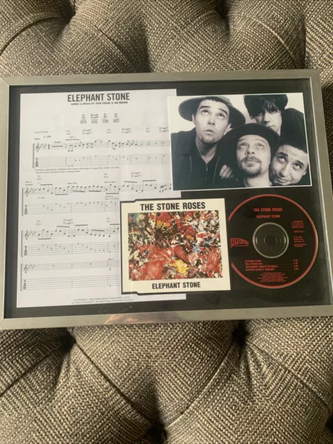 Stone Roses Elephant Stone framed disc picture music score