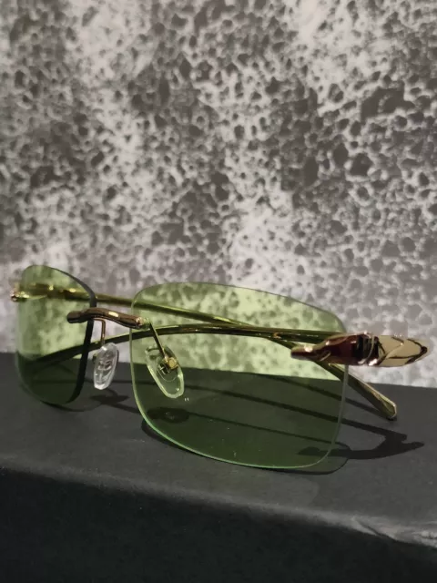 Occhiali da Sole Mezza Montatura/Rimless Sunglasses (Oro-Verdi)