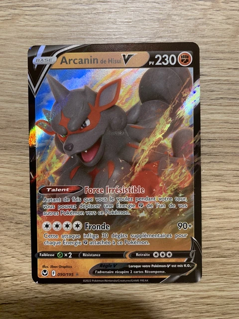 carte pokemon arcanin de hisui V 090/195 EB12 tempête argentée FR