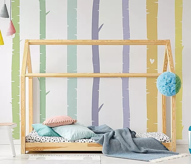 Colorful Birch Tree Wall Rainbow Wall Decals, Stickers, Wall Art Decoration 453