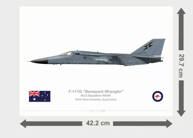 Warhead Illustrated F-111G 6 Sqn RAAF A8-272 Boneyard Wrangler Aircraft Print 2