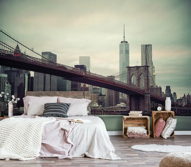 Ciudad de Nueva York Horizonte Dormitorio Cuarto Estar Pared Mural Papel Pintado