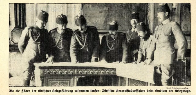 Türkische Generalstabsoffiziere ( Balkankrieg ) Historische Aufnahme von 1912