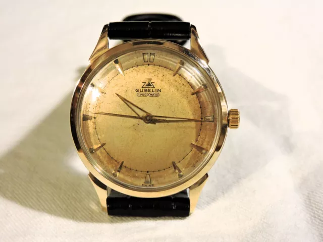 Vintage 14K Gold Gubelin Ipso Matic Automatic 4 Signatures Keeps Excellent time!