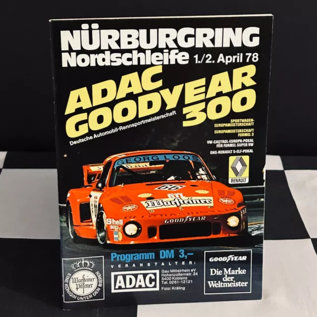 1978 Nurburgring 300Km Drm Programme Vaillant Kremer Porsche 935 Bmw 320 Turbo