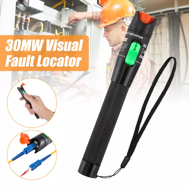 30KM Fiber Optical Cable Tester Visual Fault Locator Red Light Laser FC,SC,ST