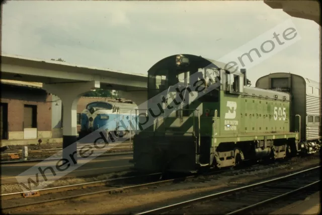 Original Slide Burlington Northern BN 505 EMD NW2 Aurora ILL 5-31-74