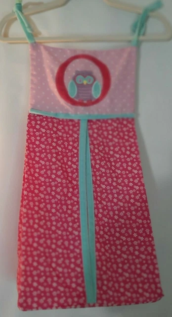 Baby Owlphabet Diaper Stacker Pink w/white flowers Laura Ashley