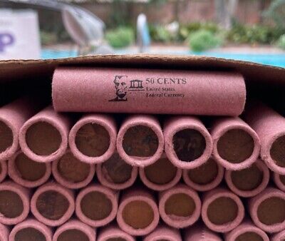 Rare Vintage Stamped Lincoln Wheat Penny Roll - 50 Cent Lot PDS 1909-1958 US