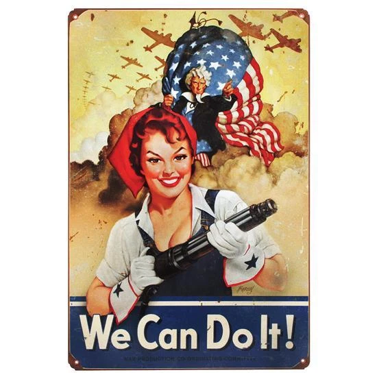 Rosie the Riveter Vintage Tin Sign