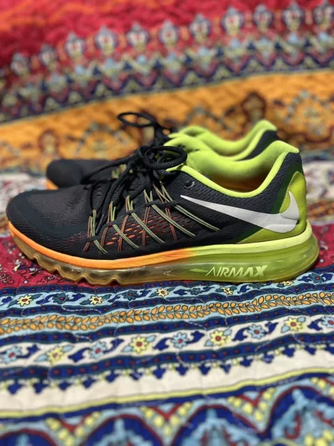 Nike Air Max 2015 Running Shoes Men’s Size 10.5 Charcoal Volt Orange 698902-002
