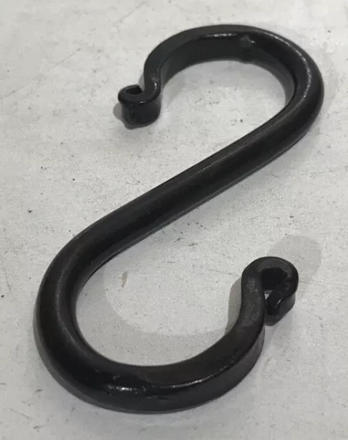 Hand Forged 3 1/2" Wrought Iron Fancy S Hook Blacksmith Antique Style Plant Coat