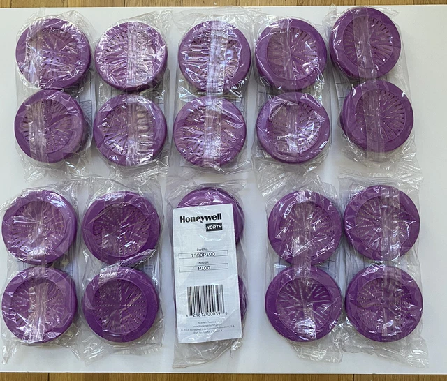 Lot of 100 North By Honeywell 7580P1OO, P1OO Replacement Respirator Cartridges