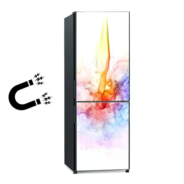 Magnetic Sticker Fridge Freezer Magnet Photo colourful smoke abstract art