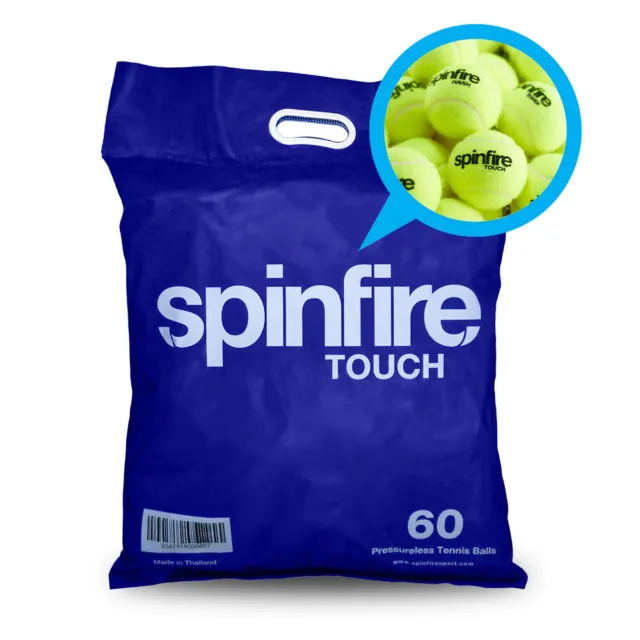Spinfire Touch Pressureless Tennis Balls - 60 Pack