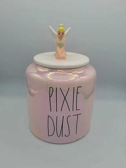 Disney Tinker Bell Ceramic Canister/Cookie Jar “Pixie Dust” Pink Iridescent NEW Disney Tinker Bell Ceramic Canister/Cookie Jar “Pixie Dust” Pink Iridescent NEW