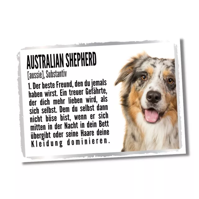 Australian Shepherd 3 Duden Hund Dog Schild Spruch Türschild Hundeschild Warnsch