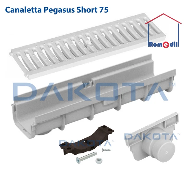 Canaletta Di Scolo UTILFER 13x50x7,5 Cm - In ABS Con Griglia E Tappo, Per Acque Meteoriche O Piscine - Foto 9