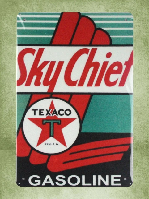 studio shops wall art Sky Chief Texaco gasoline tin metal sign