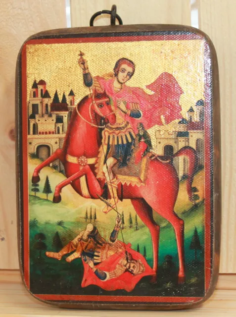 Hand made Orthodox icon Saint Demetrius