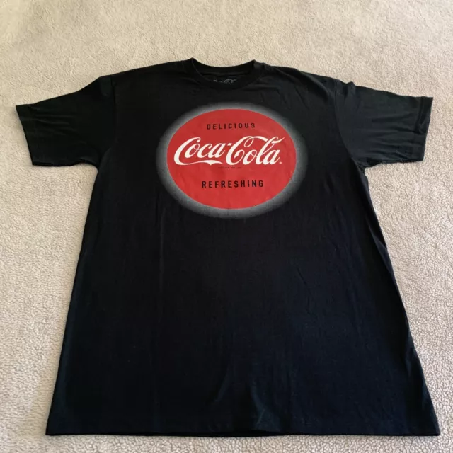 Coca-Cola Shirt Adult Large Black with Red Logo Short Sleeve Graphic Print