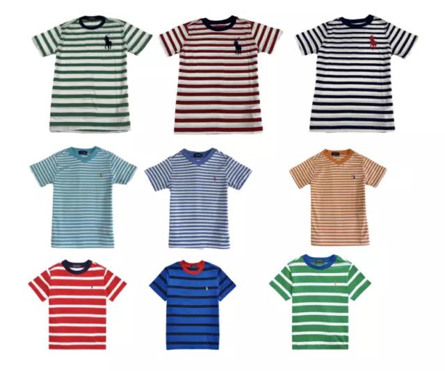 Polo by Ralph Lauren Cotton Striped T Shirt Big or small Pony  Kids Age 2 to 18