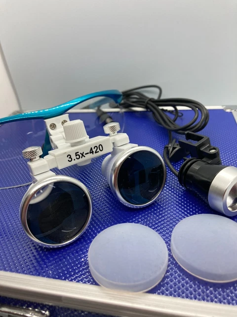 3.5X420 Dental Loupes Surgical Medical Binocular LED HeadLight in metal case