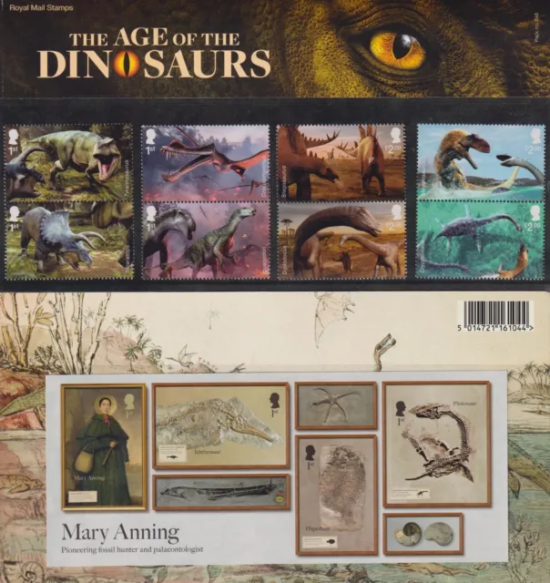 Gb 2024 Mint & Fdc The Age Of The Dinosaurs Stamps & Minisheet Fdc's+Coin Cover