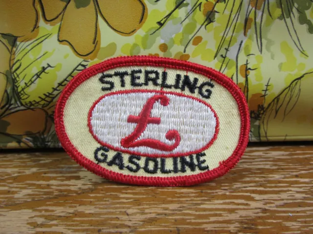 Vintage Sterling Gasoline Oil Automotive Patch Advertising Promo Circle Logo