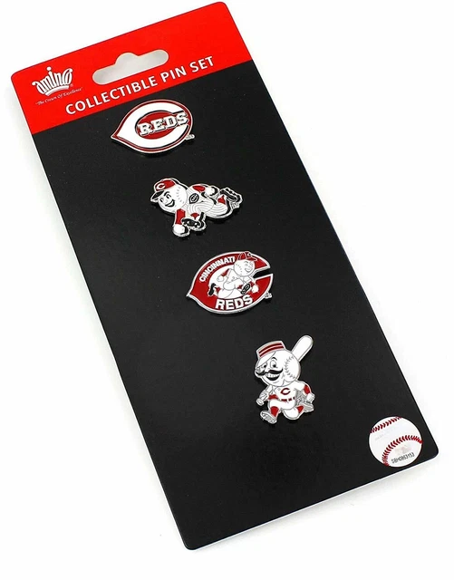 CINCINNATI REDS LOGO MLB Baseball Evolution 4 Piece Lapel Pin Set 24.