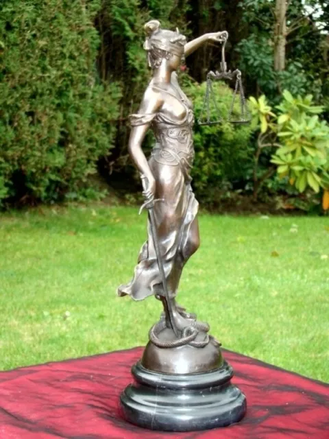 Estatua Diosa de la Justicia Art Deco Estilo Art Nouveau Estilo Bronce sólido Fi 2