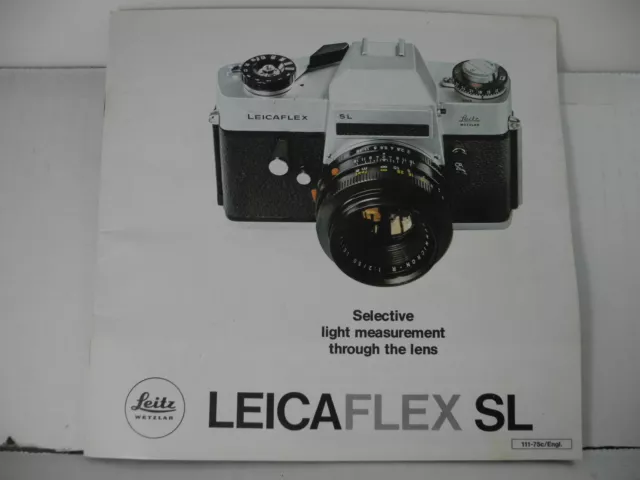 Leica Leicaflex Sl Venta Folleto 35 Páginas Agradable