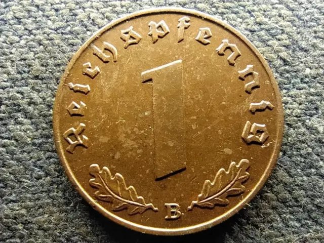 Germany Swastika 1 Reichspfennig Coin 1939 B
