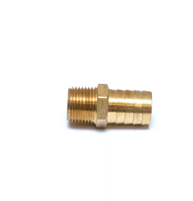 Straight 3/4 Hose ID Barb 1/2 NPT Male Brass Fitting Air Fuel Water Oil Gas