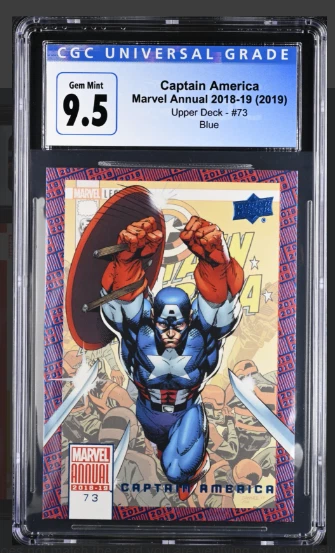2019 Upper Deck Captain America #73 Marvel Annual Blue, CGC Graded 9.5🥇TOP POP