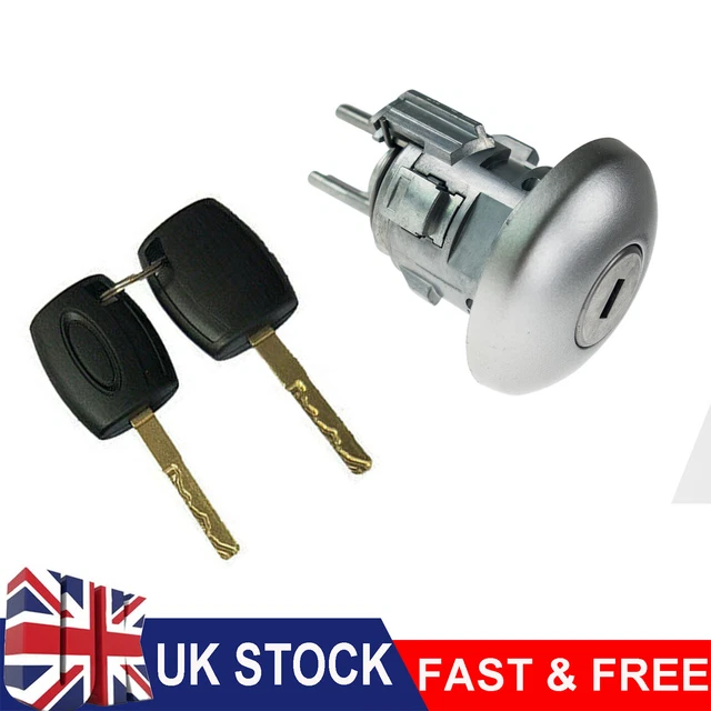 Brand New Silver Front Door Lock Barrel & 2 Keys For Transit MK8
