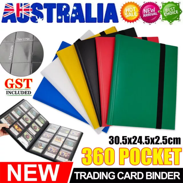 360 Cards Pocket Trading Card Binder 9 Pocket Trading Card Album Folder Case AUS