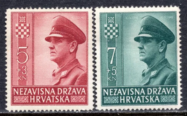 CROACIA NDH 1943 - Ante Pavelic - Caridad a la Sociedad Nacional de la Juventud - Estampillada sin montar o nunca montada