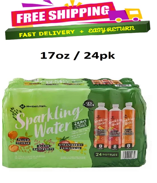 MEMBER'S MARK SPARKLING Water Variety Pack (17oz / 24pk)Free Shipping