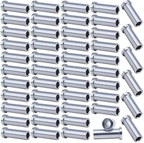 Muzata 50Pack T316 Stainless Steel Protective Sleeves Cable Railing Kit Hardw...