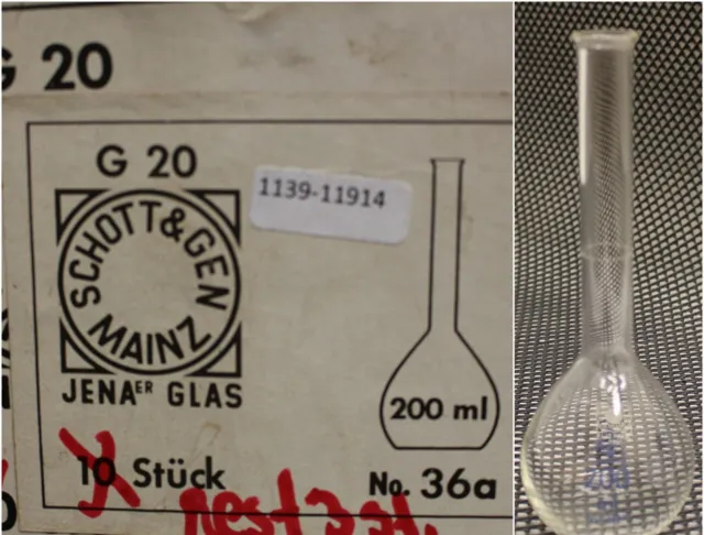 SCHOTT Jenaer Glas G20 - Stehkolben 200 ml - Id.Nr.  36a - 3 Stück