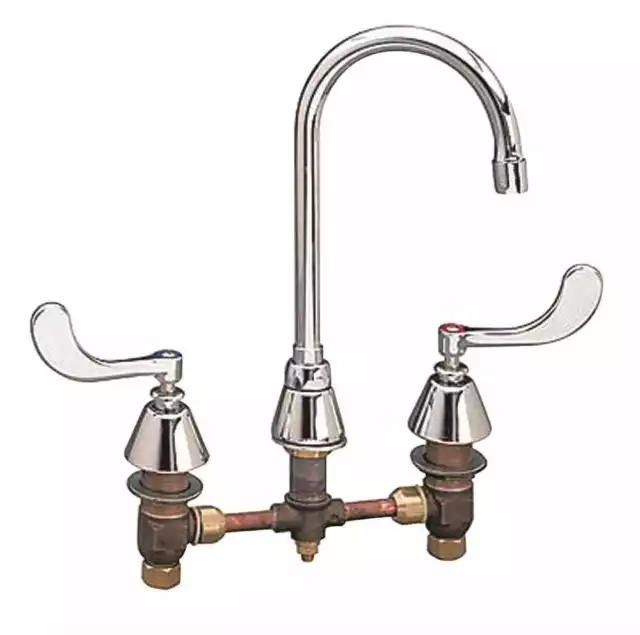 8 in. Widespread 2-Handle High-Arc Bathroom Faucet in Chrome with 5-1/4 in. Rigi