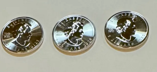 3 (Three) Canada 2023 $5 Silver Maple Leaf 1 oz BU Bullion Coin .9999 l9