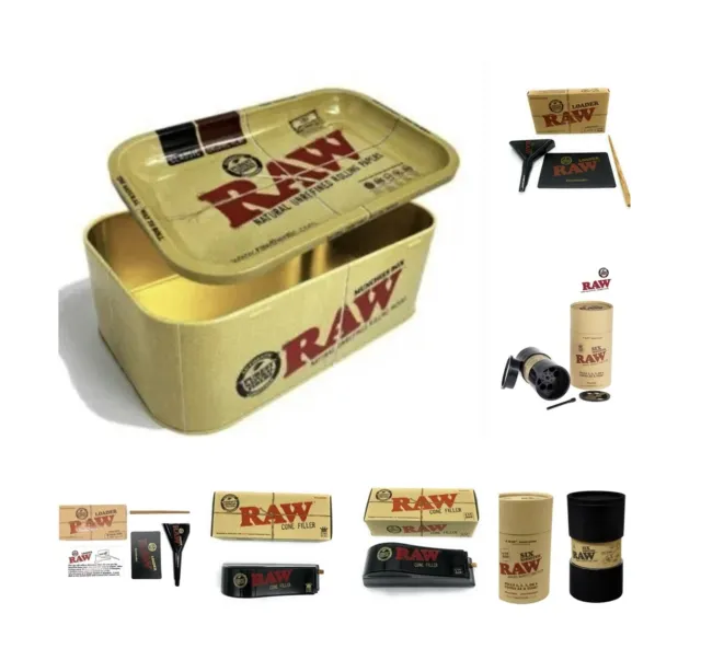 raw munchies metal storage box LARGE+raw 98 king 1 1/4 six shooter cone loader