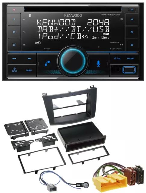 Kenwood CD 2DIN DAB USB MP3 Bluetooth Autoradio für Mazda 3 (2009-2013)